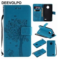 Mobile Phone Bags Leather For Moto Plus Plus G5S Play Style Force Capa Card Slot Tree Cat Embossing P06Z