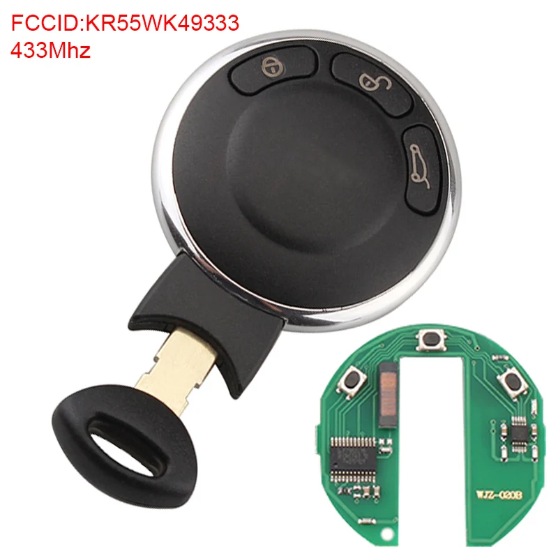 

Car Key 433Mhz 3 Buttons Remote Smart Car Key Remote Key Fob KR55WK49333 With ID46 Chip Fit for BMW Mini Cabrio Clubman R56