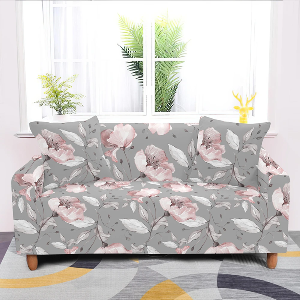 Эластичный чехол для дивана с цветочным принтом ромашки 1/2/3/4-местного полностью