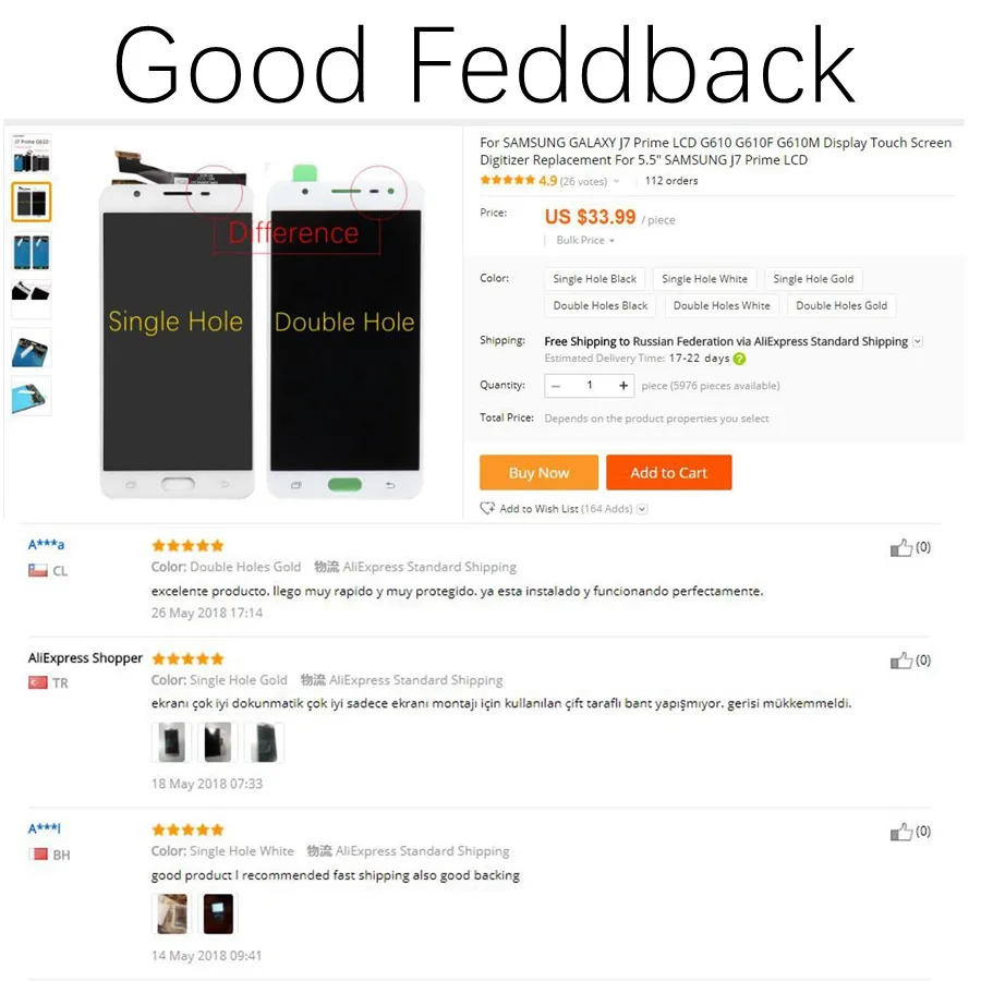 ЖК дисплей для SAMSUNG Galaxy J7 Prime G610 G610M дигитайзер сенсорного экрана в сборе 5