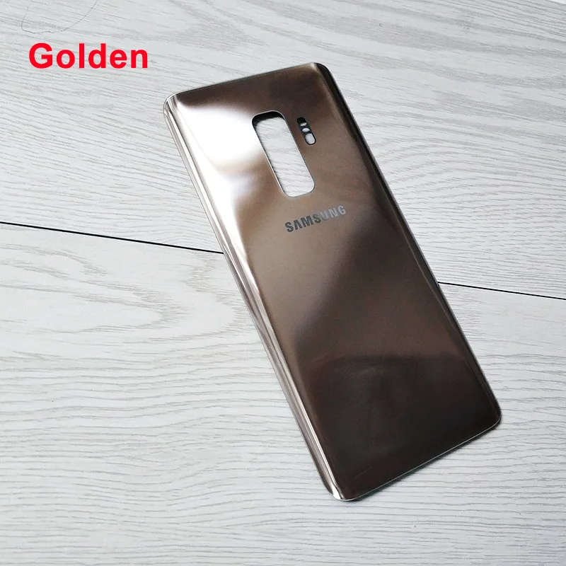 Golden Чехол для телефона samsung Galaxy S9 Plus S9+ Крышка корпуса задней двери стеклянная Задняя крышка батареи Замена для samsung S9Plus - Цвет: Golden