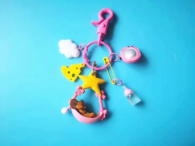 E126 Милый мультфильм 3D Аниме том Кот и Джерри брелок с мышью для женщин Девушка Сумка кошелек талисманы фигура сыра декоративные брелоки - Цвет: E126