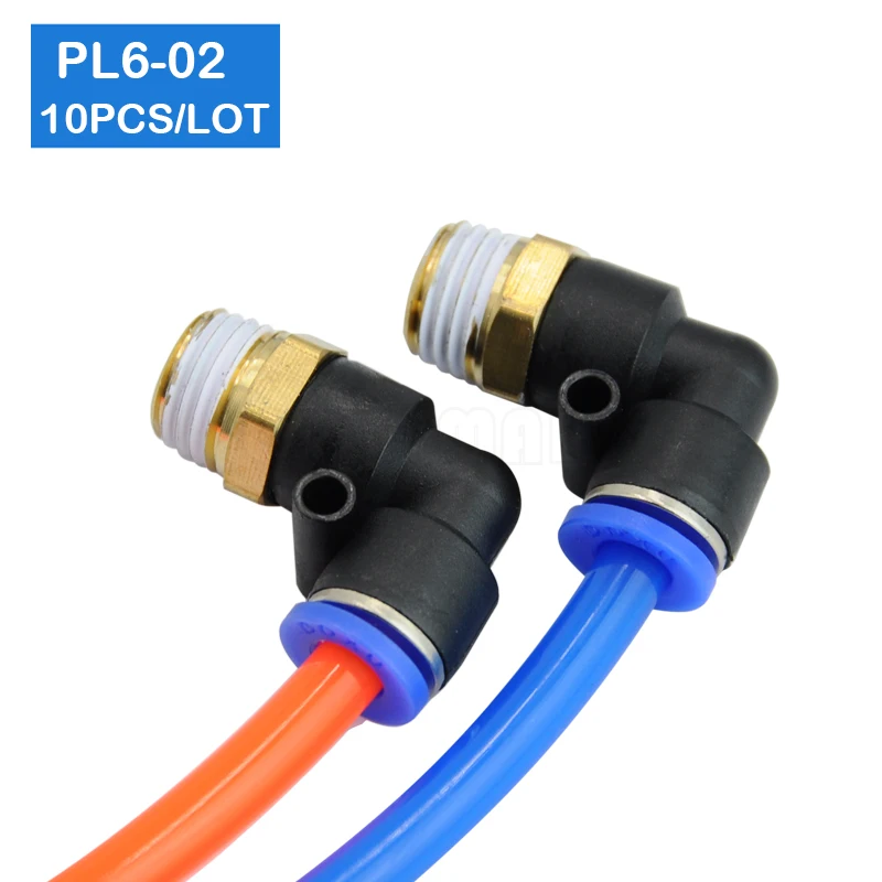 Высокое качество 10 шт PL6-02 6 мм Push In One Touch Разъем 1/4 &quotрезьба Пневматическая