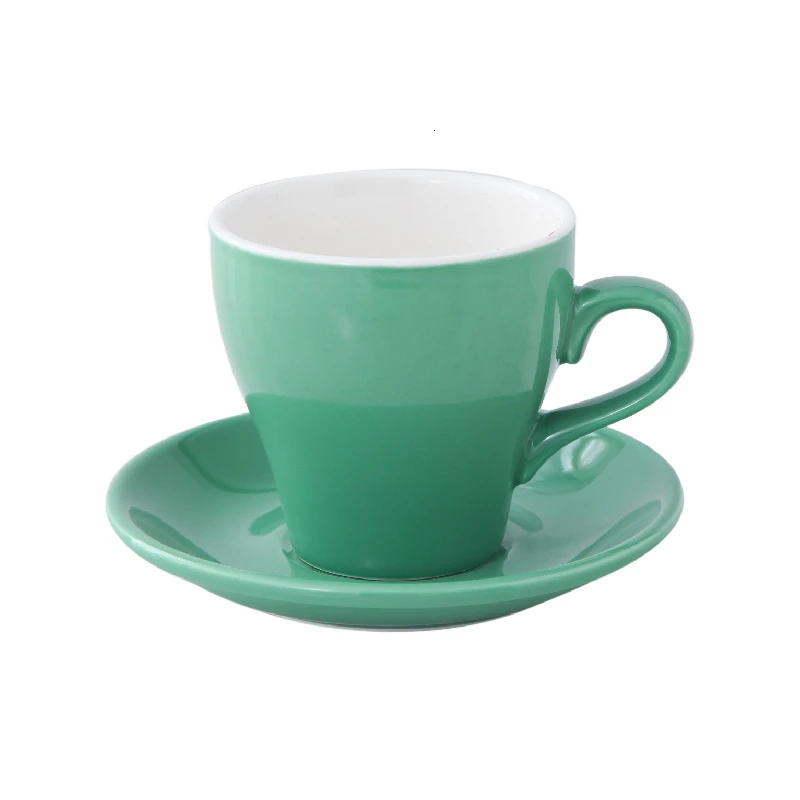 E 350cc цвет Макарон латте искусство кофейная чашка и блюдце наборы Demitasse Tasse кафе Xicara капучино кофейная кружка Koffie Kopjes чашка - Цвет: E