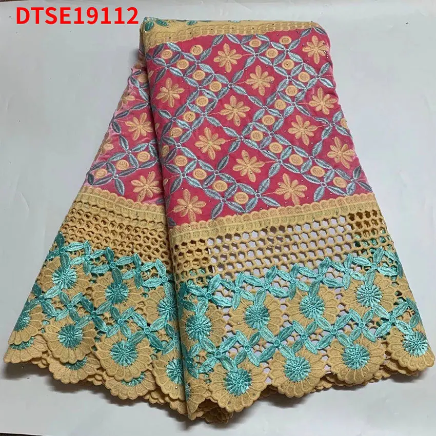 Latest Ankara Flannelette Dress Fabric African Low Price ​Swiss Lace Textiles For Sewing Clothes DTSE19112 | Дом и сад