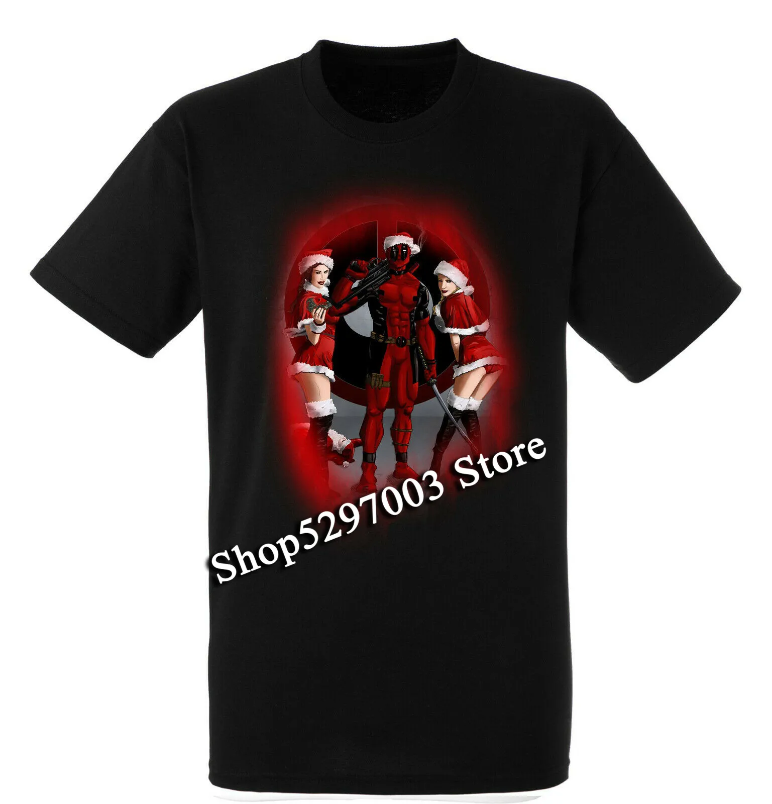 Футболка Дэдпул с рождеством Марвел супергерой Мстители для взрослых и детей