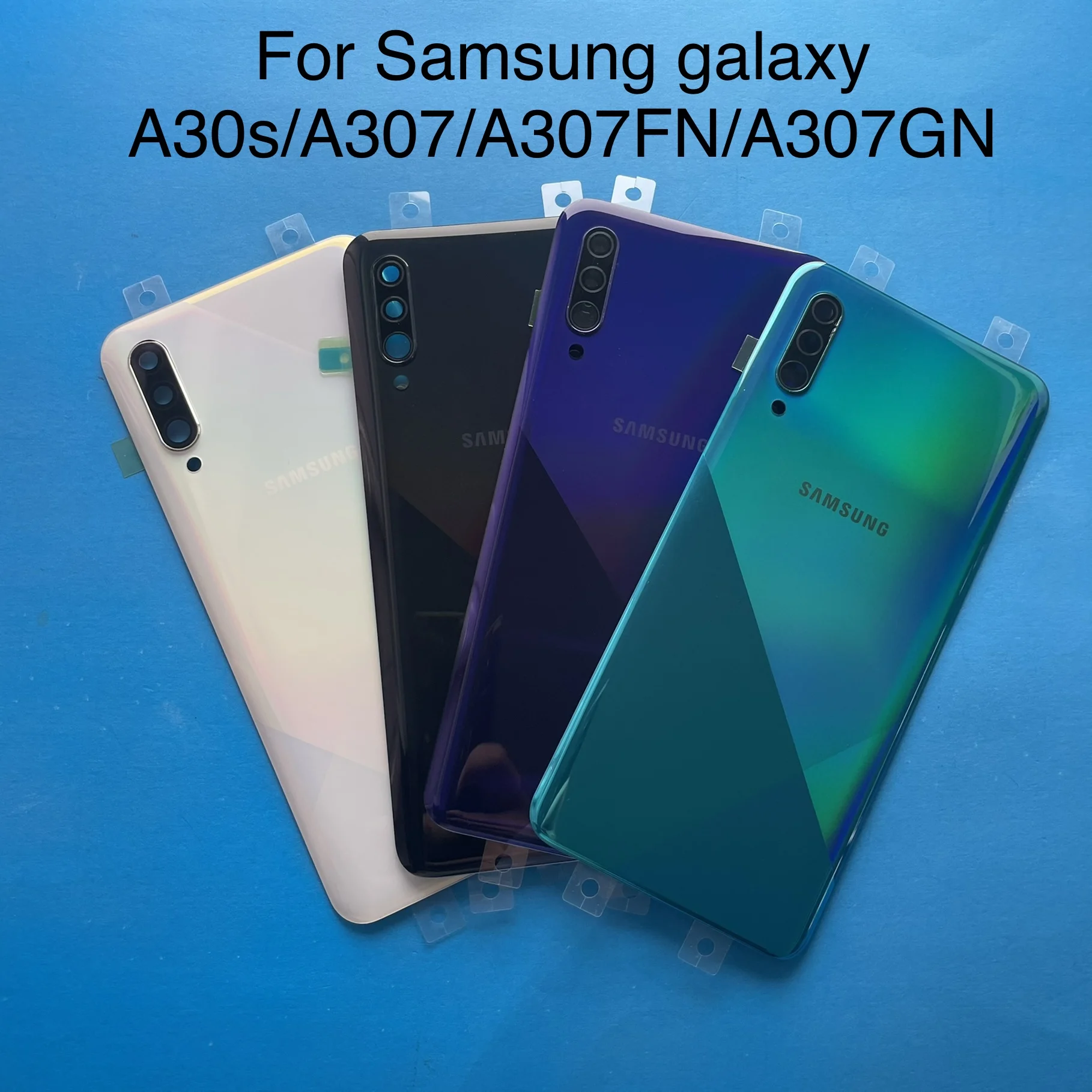 

Оригинал Для Samsng galaxy A30s A307F A307FN A307G Задняя стеклянная задняя дверь задняя крышка батарейный отсек задняя дверь Замена