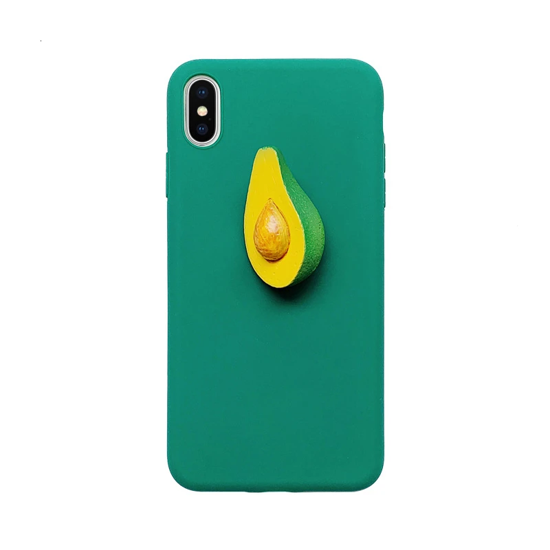 3D милый чехол для телефона с фруктами и авокадо iPhone 11 Pro Max X XR XS MAX защитный 8 7 Plus 6s