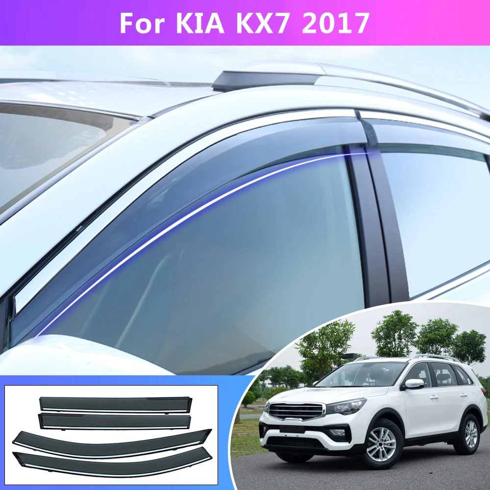 

For KIA KX7 2017 2018 2019 Smoke Window Sun Rain Exterior Visor Deflector Guard Sunny Visor Accessories Car Styling 4PC