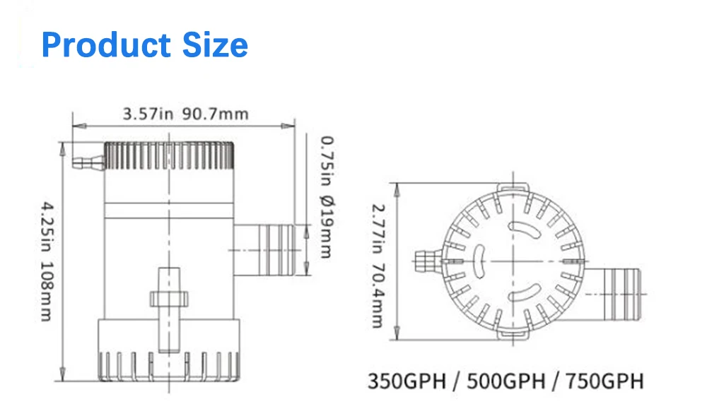 На 1100gph 750gph 500gph 350gph 12 В 24vdc мини Трюмный насос высокого давления погружной для сада морской самолет двигатель домашний дом Солнечный