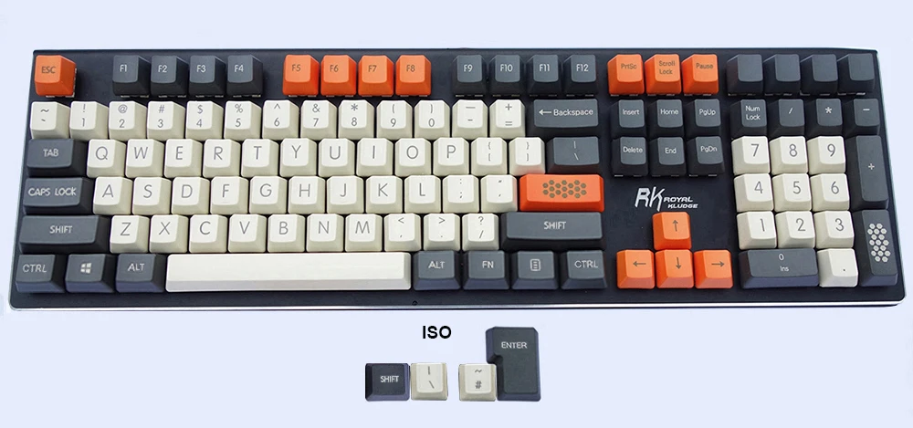 NPKC Винтажный стиль Duke Orange OEM толстые PBT брелки ANSI ISO темно-серый бежевый оранжевый для Cherry MX переключатели механическая клавиатура
