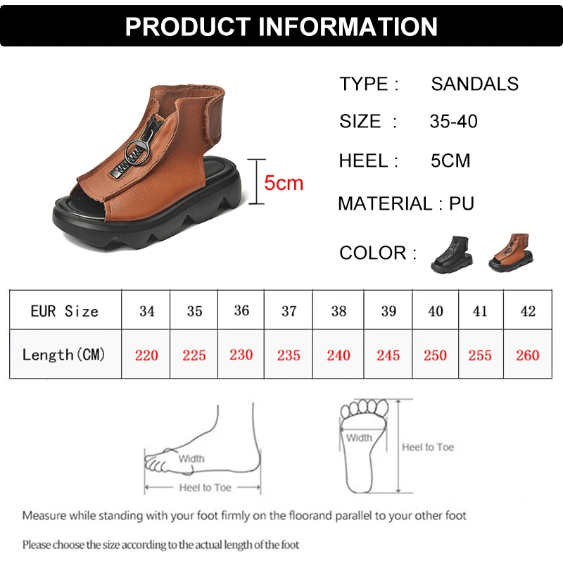 

Rimocy New Soft Leather Rome Outdoor Sandals Women Summer 2020 Fashion Wedge Zipper Peep Toe Sandals Woman Platform Casual Shoes