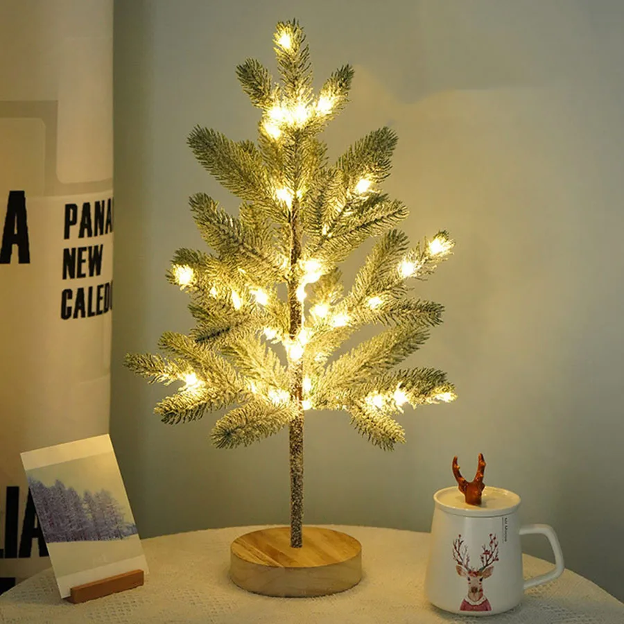 

Decorative Lighted LED Battery Operated PineTree Lamp DIY Artificial Tree Lights TableTop Bonsai Light For Christmas Valentines