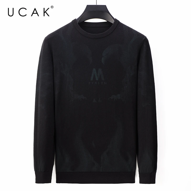 

Мужской свитер в полоску, с круглым вырезом, на осень/зиму