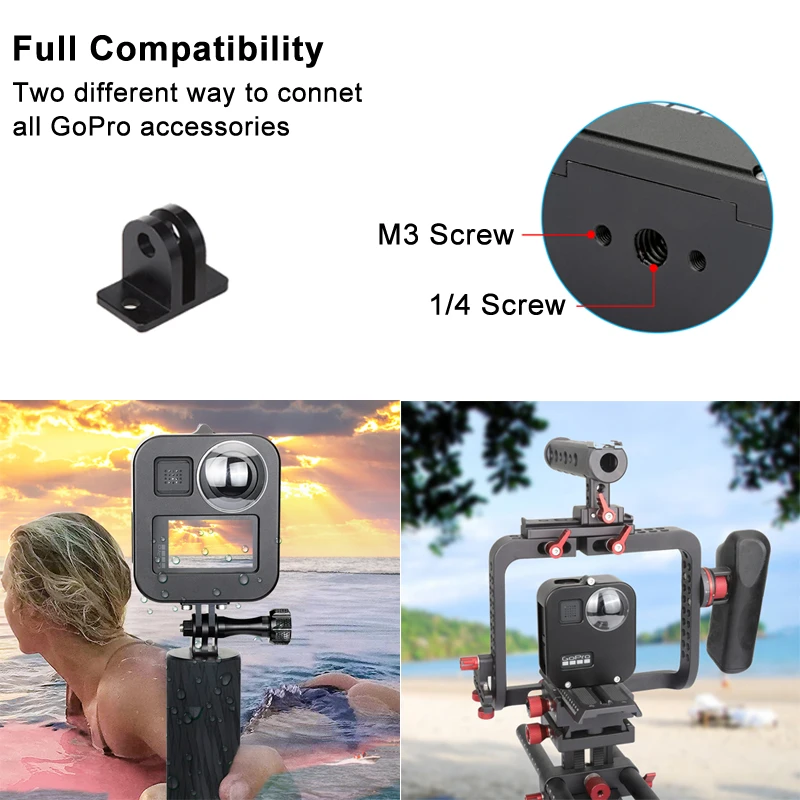 aluminum alloy protective case for gopro max 360 housing metal frame cage lens cover screen protector for go pro accessories free global shipping