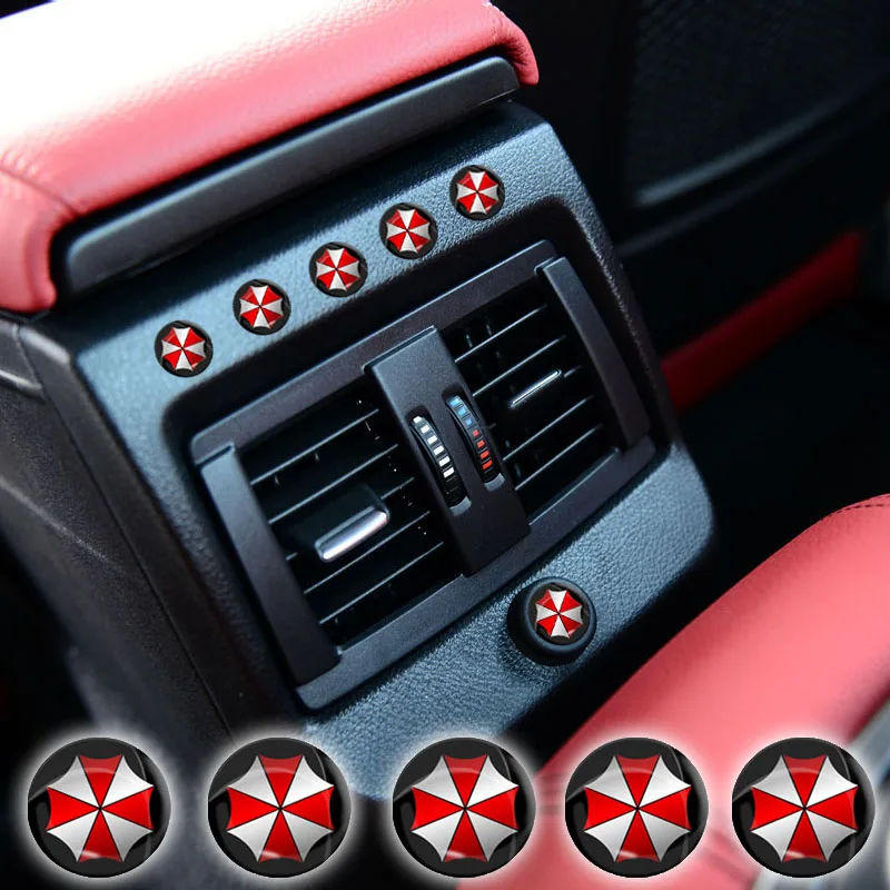 

5pcs Car Logo Steering Wheel Sticker Small Decorative Sticker for Umbrella Corporation Logo Car Badge Sticker Car Accessories