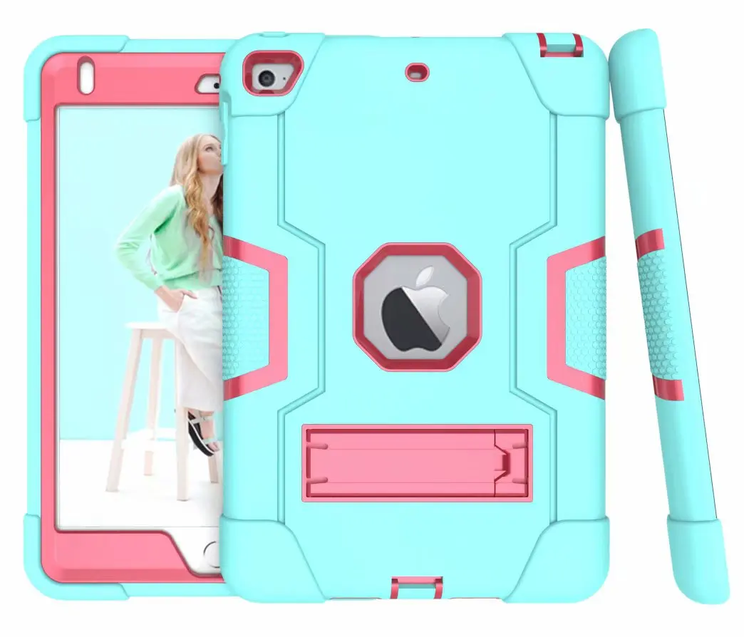 

Hybrid Armor Shockproof Rugged Drop Protection Cover Stand Case For iPad Mini 5 7.9" 2019/iPad mini 4 with Kickstand #S