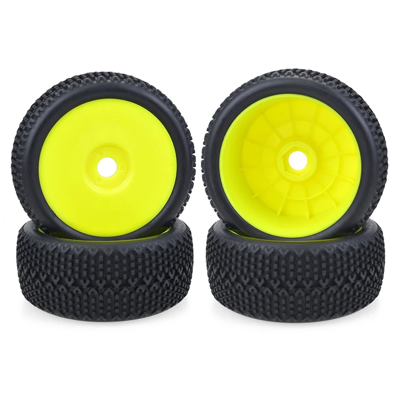 

4PCS 17mm Hub Wheel Rim & Tires Tyre for 1/8 Off-Road RC Car Buggy Redcat Team Losi VRX HPI Kyosho HSP Carson Hobao