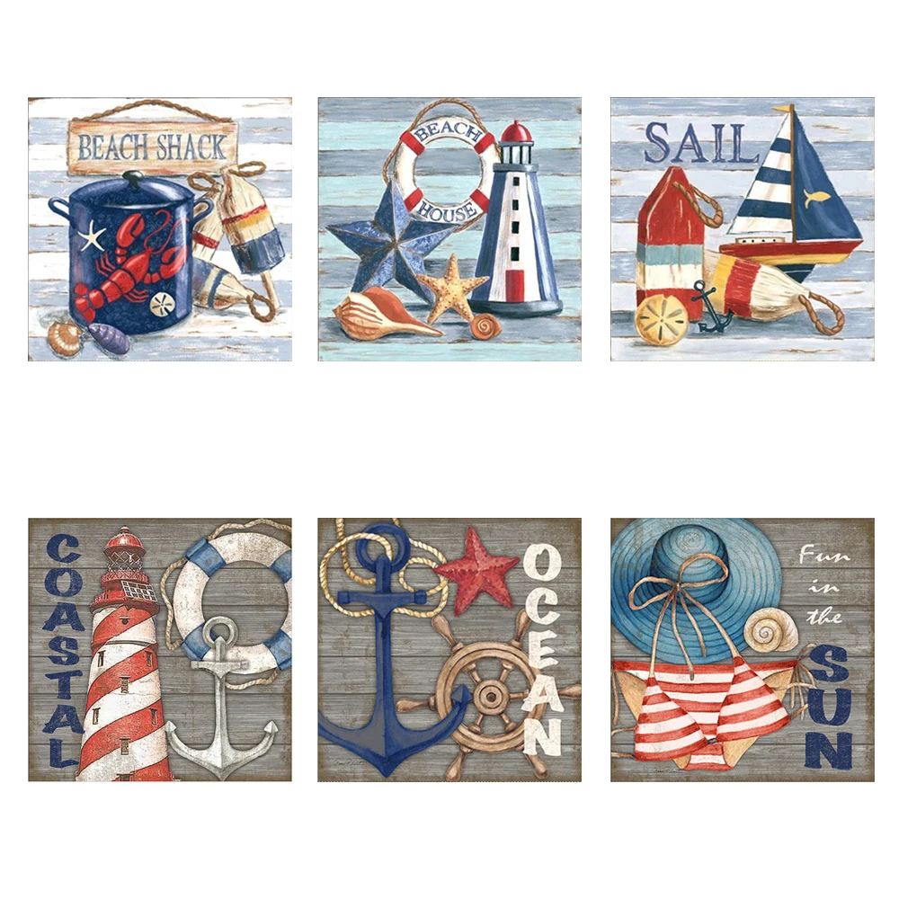 Набор для алмазной живописи 5D круглая вышивка сделай сам в морском стиле ретро