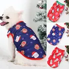 Мультяшная теплая одежда для собак рождественский стиль жилеты для домашних животных милая одежда для домашних животных с принтом жилет для маленьких и средних собак Зимний костюм товары для домашних животных