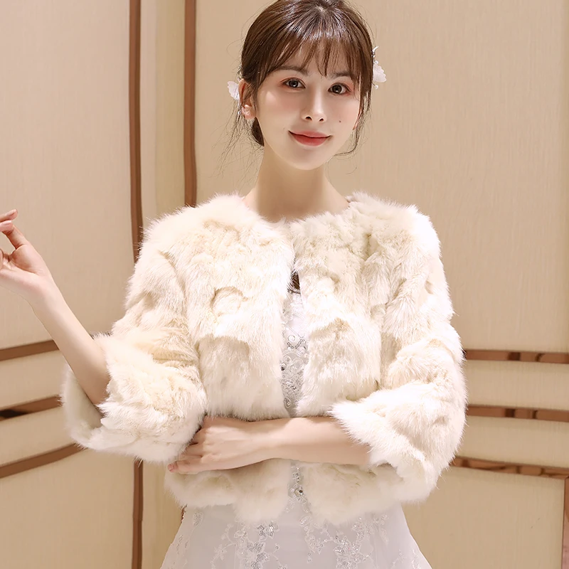 Мягкая куртка из искусственного меха для женщин пальто с рукавами болеро модное
