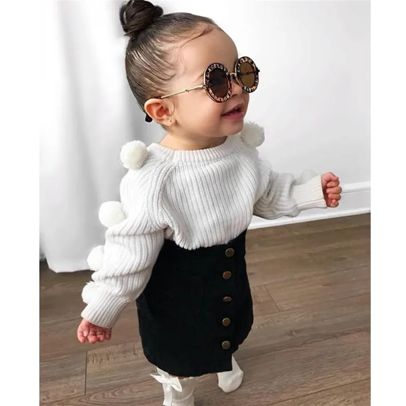 Коллекция 2019 года осенне зимние комплекты одежды для маленьких девочек вязаный