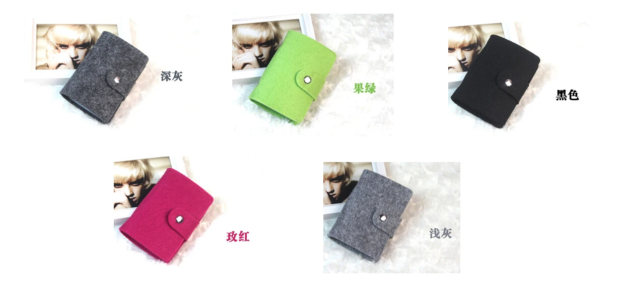 24 бит мягкий мужской женский Войлок визитная карточка кредитный держатель для