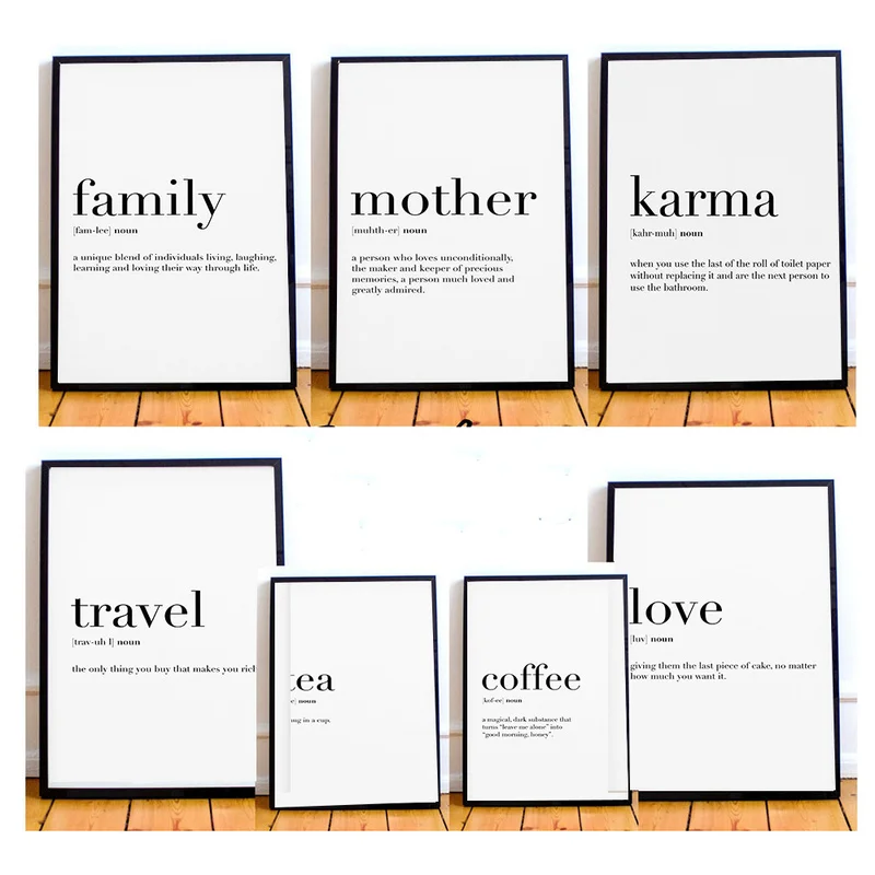 

Home Travel Love Family Definition Quotes Canvas Painting Customized Quotes Posters and Prints Wall Art Pictures for Home Decor