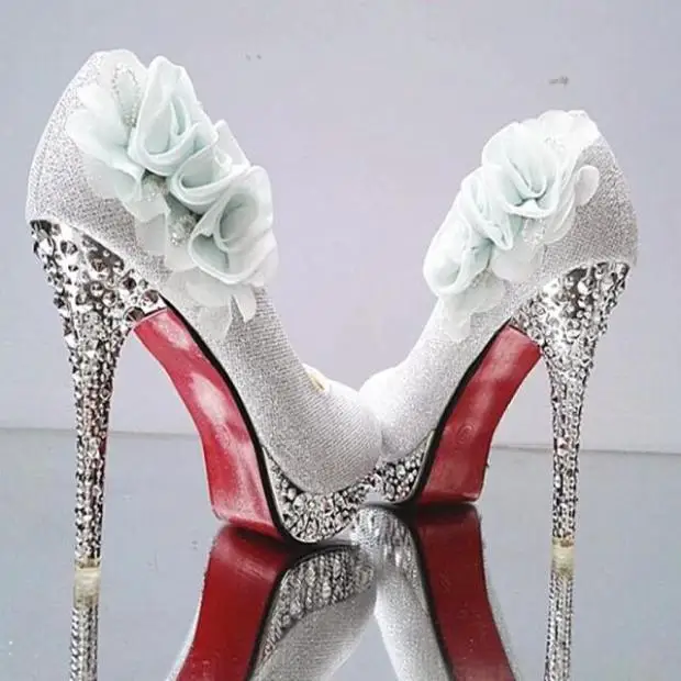 

Gold Wedding Shoes Women Pumps Glitter Gorgeous Bridal Shoes Evening Party Crystal Red Bottom High Heels Women Shoes Woman Shoes