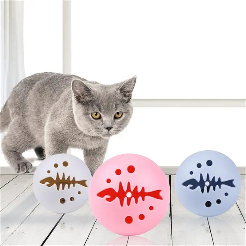 

Pet Toy Interactive Luminous Ball With Catnip ABS Material Bell Ball Suit Funny Cat Vocal Toy Puzzle Cat Bell Ball 3*