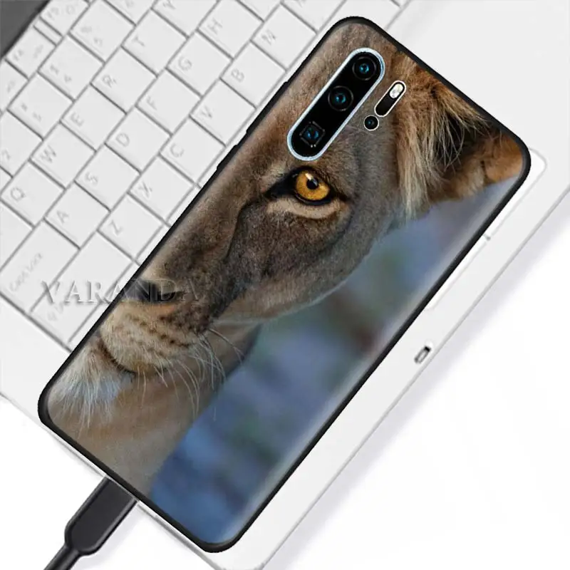 

Big Lion Cool Cases For Huawei P30 Pro P40 Lite P20 P Smart S Z Plus 2019 Black Silicone Phone Casing Soft Coque