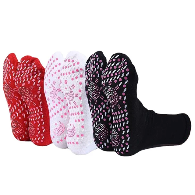 Pairs self-heating socks men women non-slip dots foot massage magnetic therapy health warming fever socks winter relieve tired