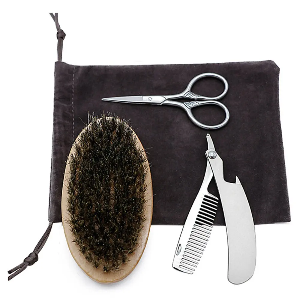 4 шт./компл. идеальный гребень для бороды набор мужчин трафарет ухода за лицом