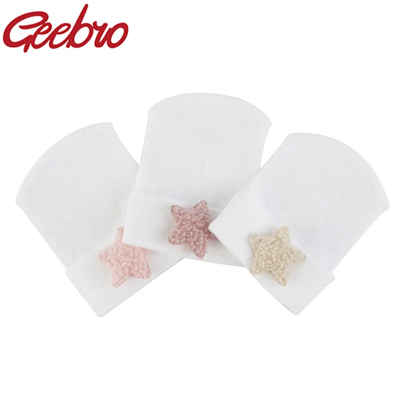 

Geebro Kids Knitted Winter Warm Toddler With Star Hats Baby Soft Casual Skullies Beanie Boy Girl Solid Color Elastic Caps Bonnet
