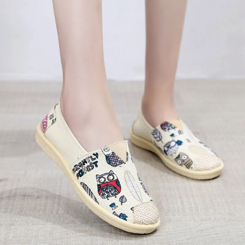 Туфли женские холщовые повседневная обувь на плоской подошве для рыбалки