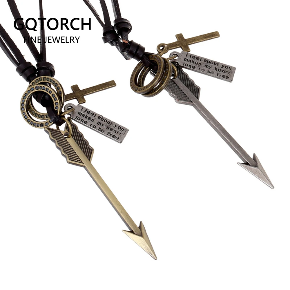 Модные ювелирные изделия Стрелка кожаное ожерелье для мужчин оптом | Украшения и