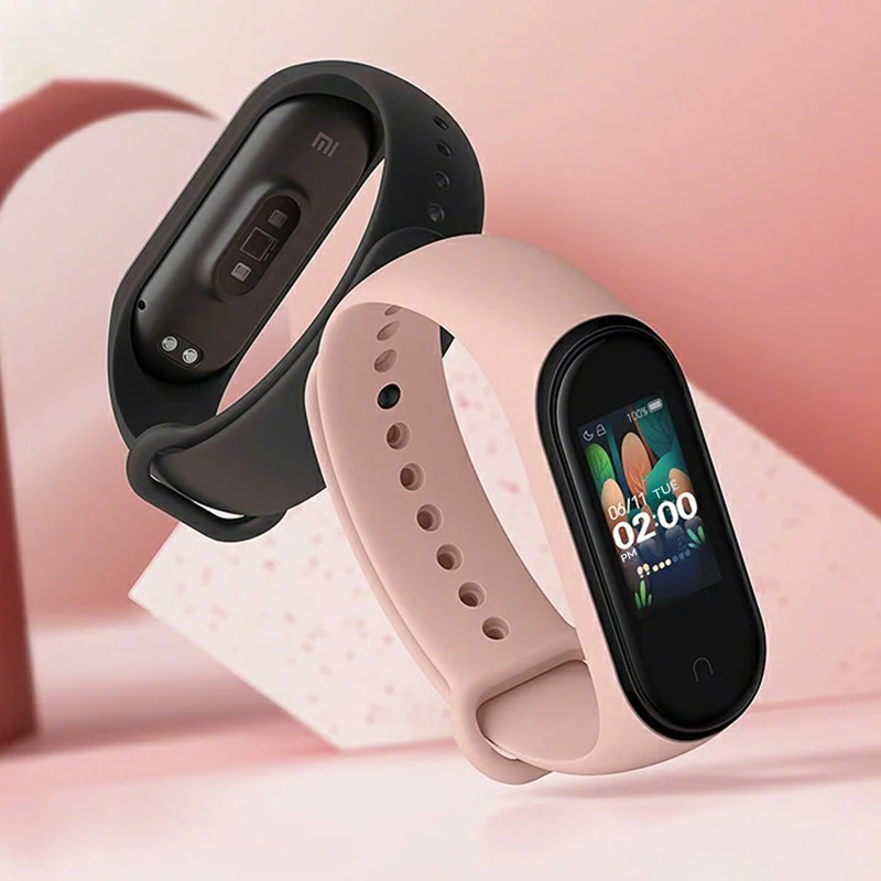 Xiaomi mi-браслет 4 музыкальный смарт-браслет mi Band 4 браслет пульсометр фитнес 135 мАч цветной экран Bluetooth 5,0 браслеты