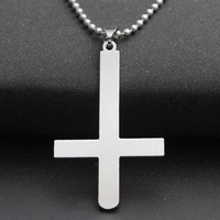 1pcs stainless steel handstand reverse cross blessing necklace simple religion christian jesus faith lucky necklace jewelry