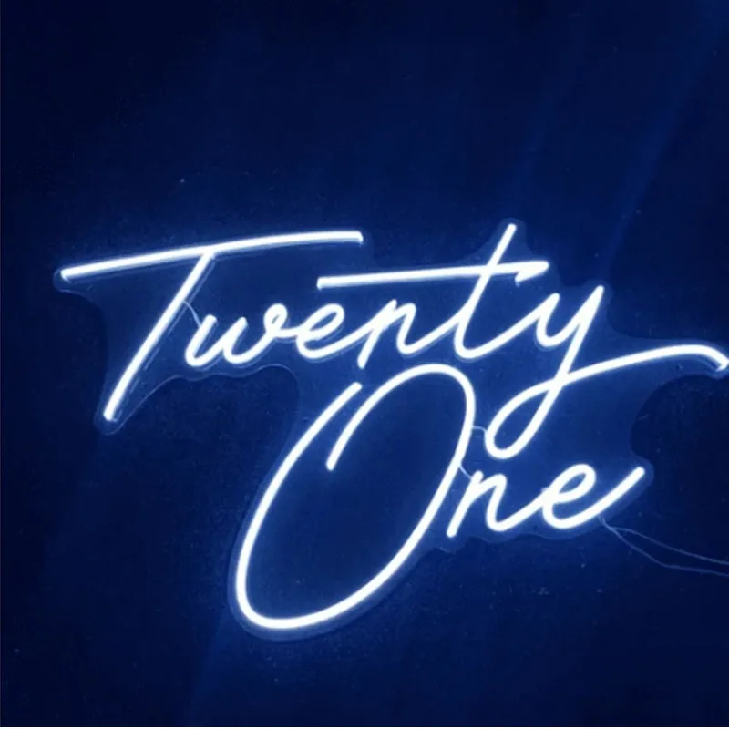 

Светодиодная неоновая вывеска на день рождения Twenty One, настенное освещение на заказ вечерние украшение для вечеринки, свадьбы, витрины, рест...