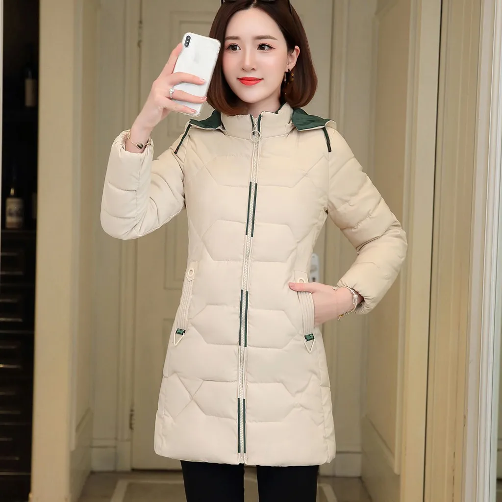 Kurtka manteau femme зимнее пальто для женщин Зимняя теплая хлопковая зимняя куртка с капюшоном пальто с длинными рукавами abrigos mujer invierno