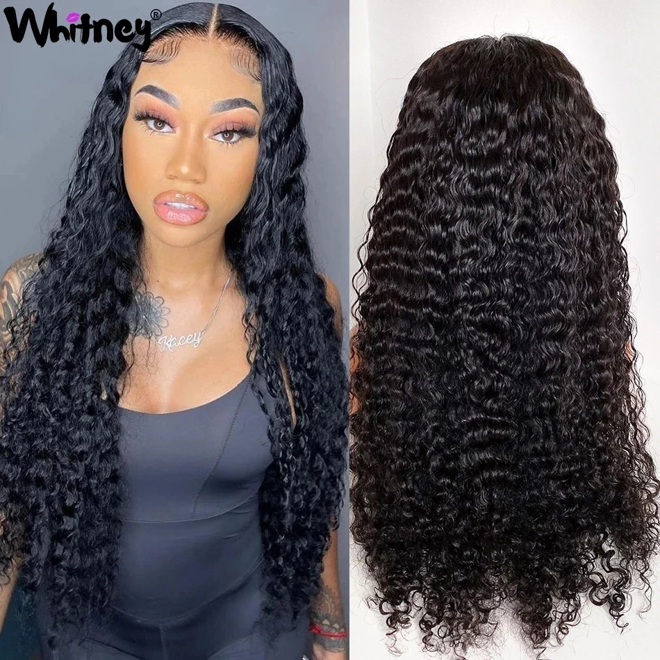 

Malaysia Deep Wave Lace Closure Wig Remy Hair Deep Curly T-Part Lace Front Wigs For Black Women 100% Curly Human Hair Lace Wigs