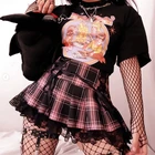 Мини-юбка женская, плиссированная, с завышенной талией, в стиле панк, Y2K