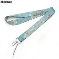 blinghero van goghs almond blossom lanyard exquisite keys phone neck strap cool id badge holder cute gifts for family bh0410