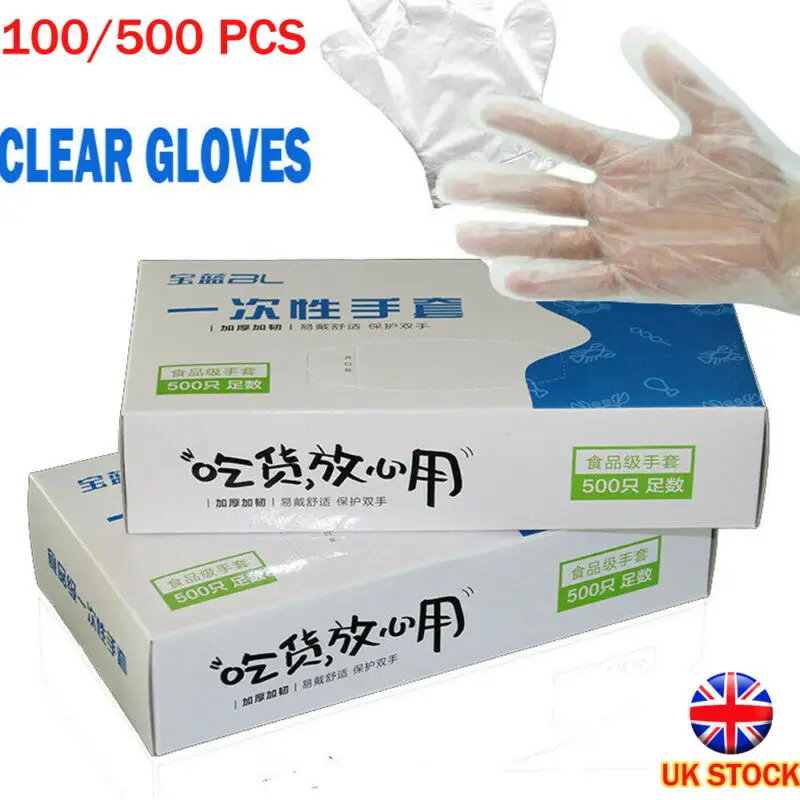 

100/500 Pcs Box Disposable Vinyl Glove Multifunction Transparent Thin Waterproof For Housework Clean Kitchen Baking Gloves