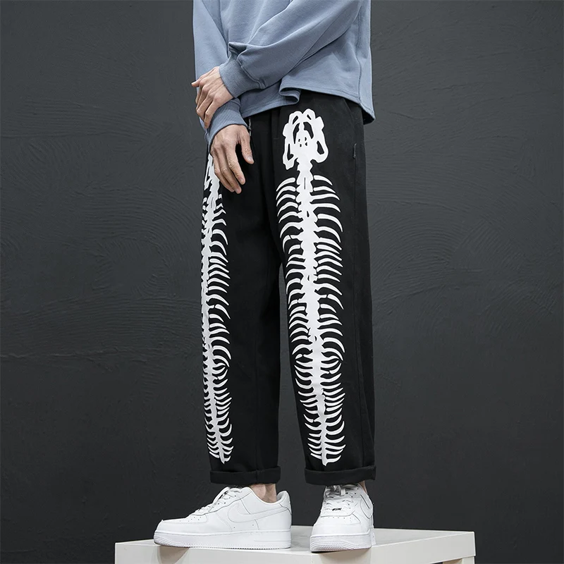 

Мужские черные брюки в стиле хип-хоп, широкие брюки в стиле Харадзюку, уличная одежда, 2022