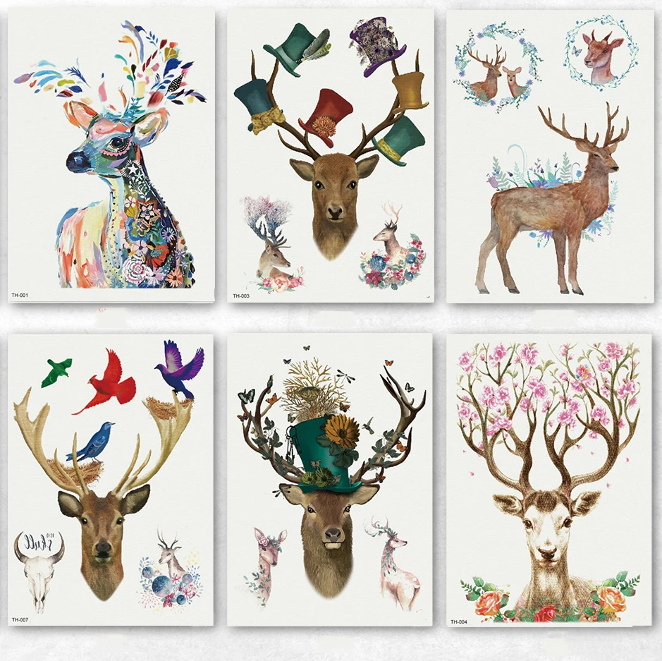 

New fashion sexy flash Sika Deer temporary waterproof tattoo 21X15 CM