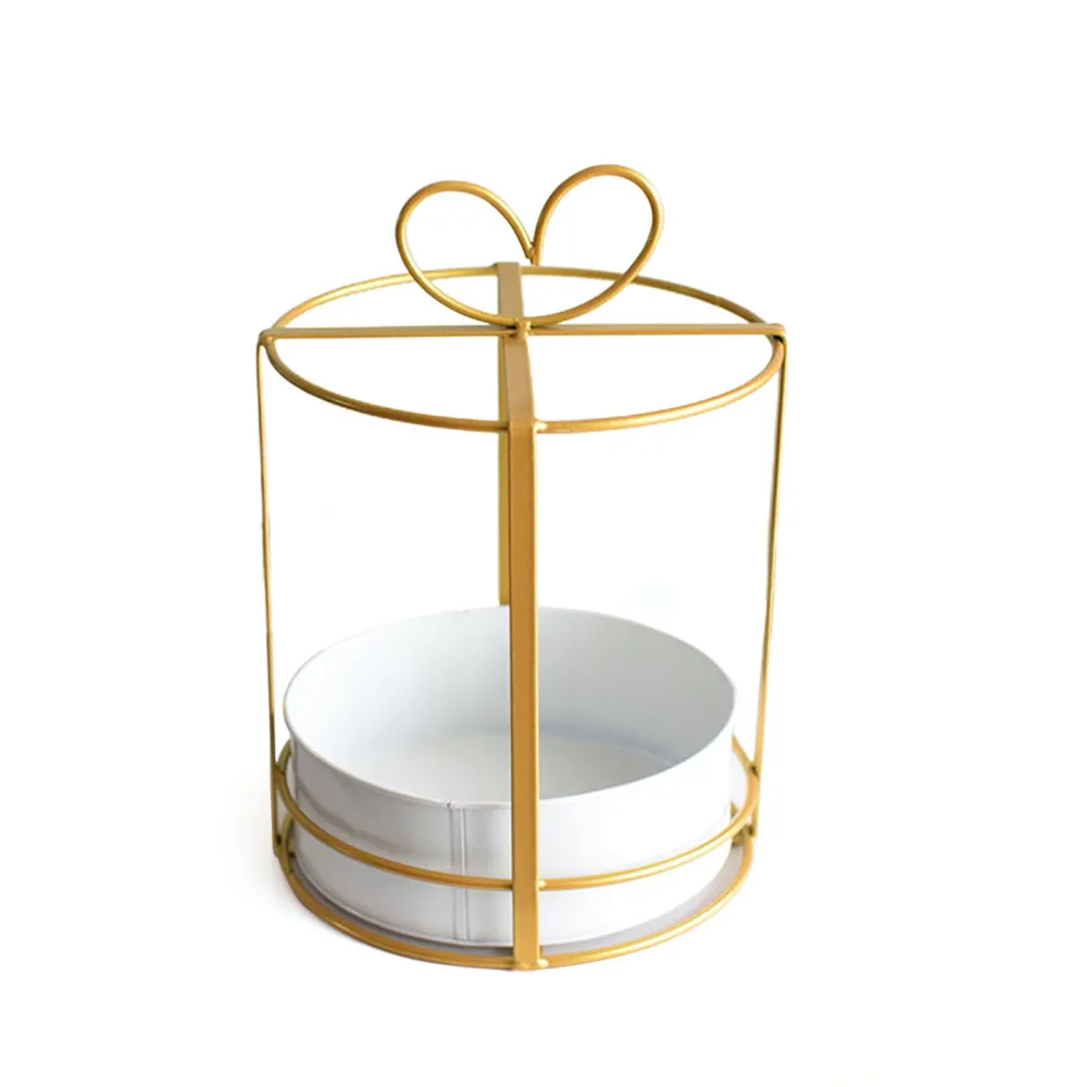 

Геометрическая подставка для растений, железная коробка для торта, садовый декор, портативный кованый металлический каркас, держатель для ...