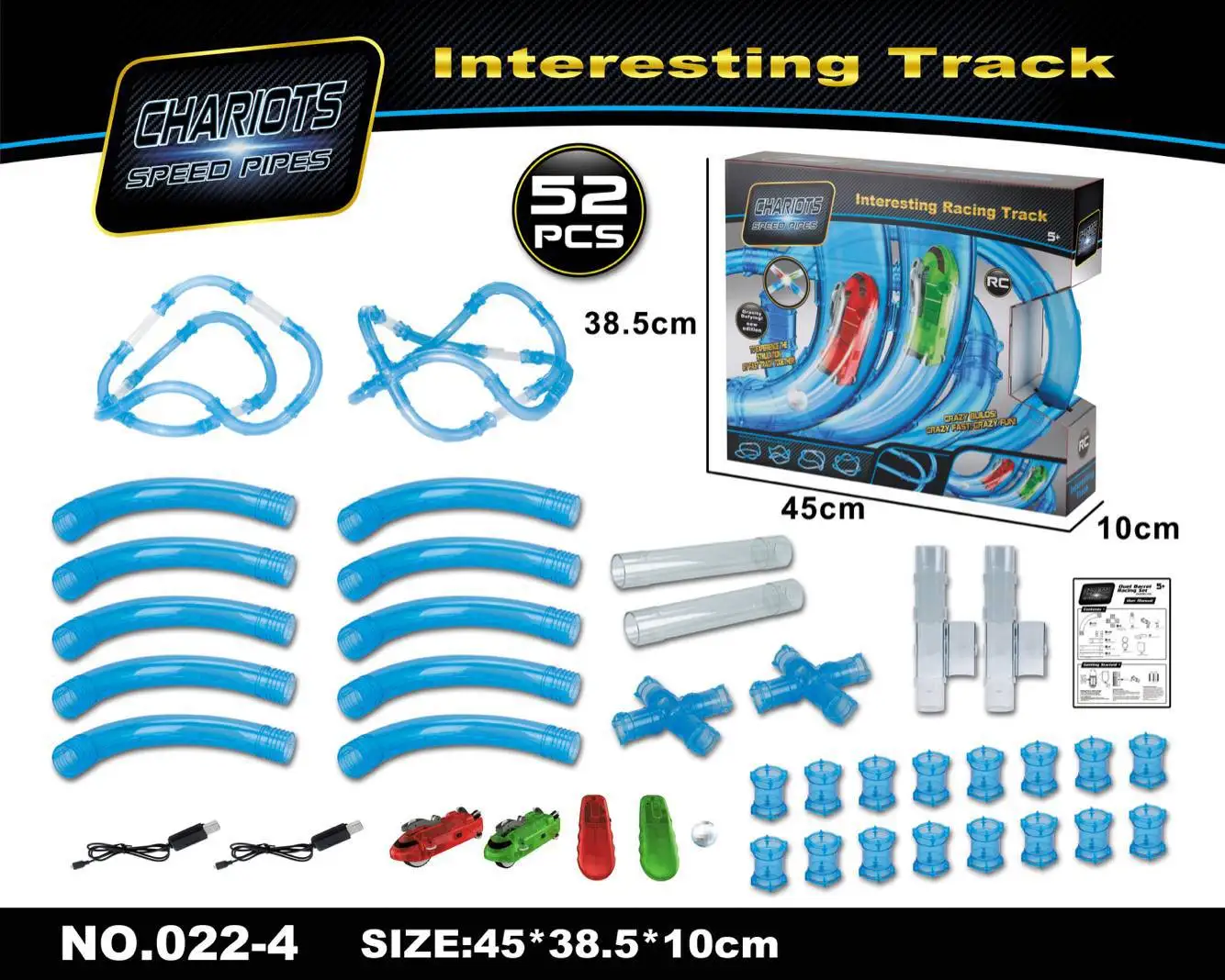 52 pcs Finger Rock, пульт дистанционного управления, скоростные трубы, трек, автомобильные игрушки, сделай сам, строительная труба, гоночный трек, набор, флэш-светильник, детские игрушки - Цвет: 52 pcs