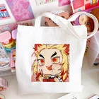 Сумка-шоппер с рассекающим демонов, аниме Экологически чистая Складная вместительная сумка-тоут, саквояж на плечо в стиле Харадзюку