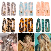 123 pcs women fashion leopard acetate geometric hair clips vintage hairpins barrettes hair accessories all match hair clips